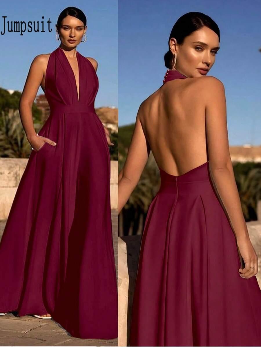 elegancki kombinezon odkryte plecy
