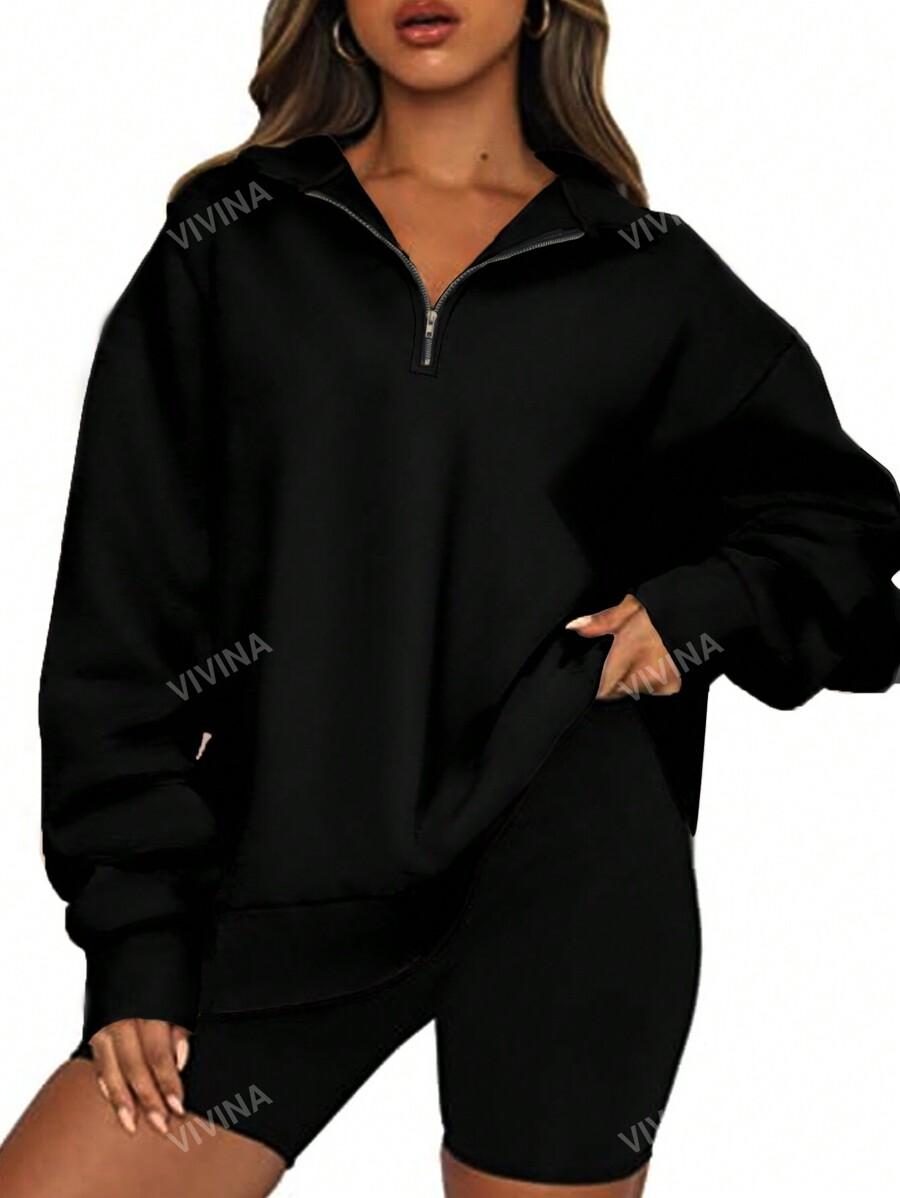 CZARNA BLUZA ZAMEK 