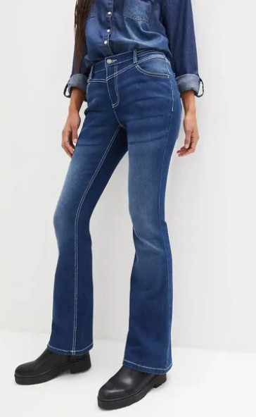 SPODNIE DAMSKIE CASUAL DZWONY PLUS SIZE BAWEŁNA