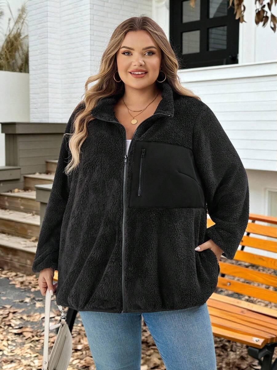 czarny polar zip 