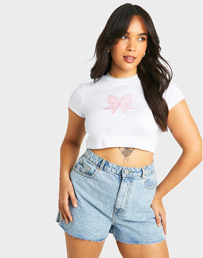 KRÓTKI T-SHIRT Z KOKARKĄ Z KORONKI 