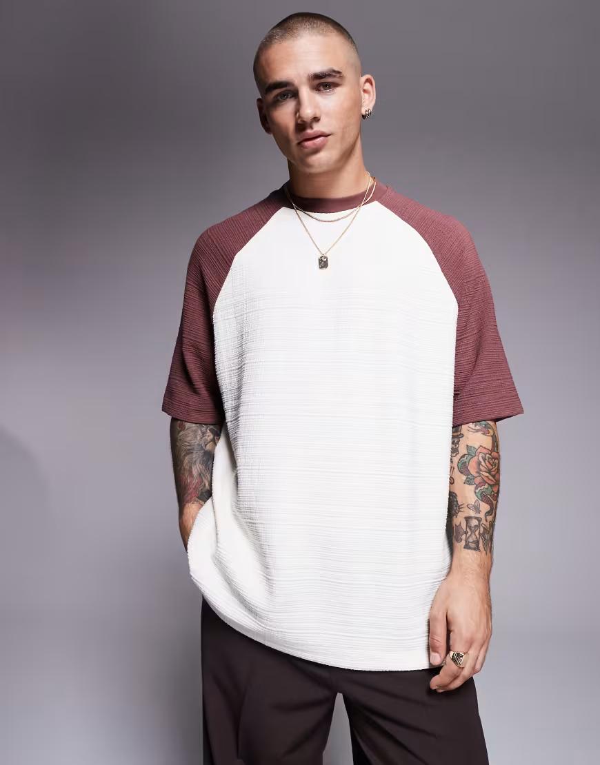 oversized t-shirt z krótkim rękawem tekstura
