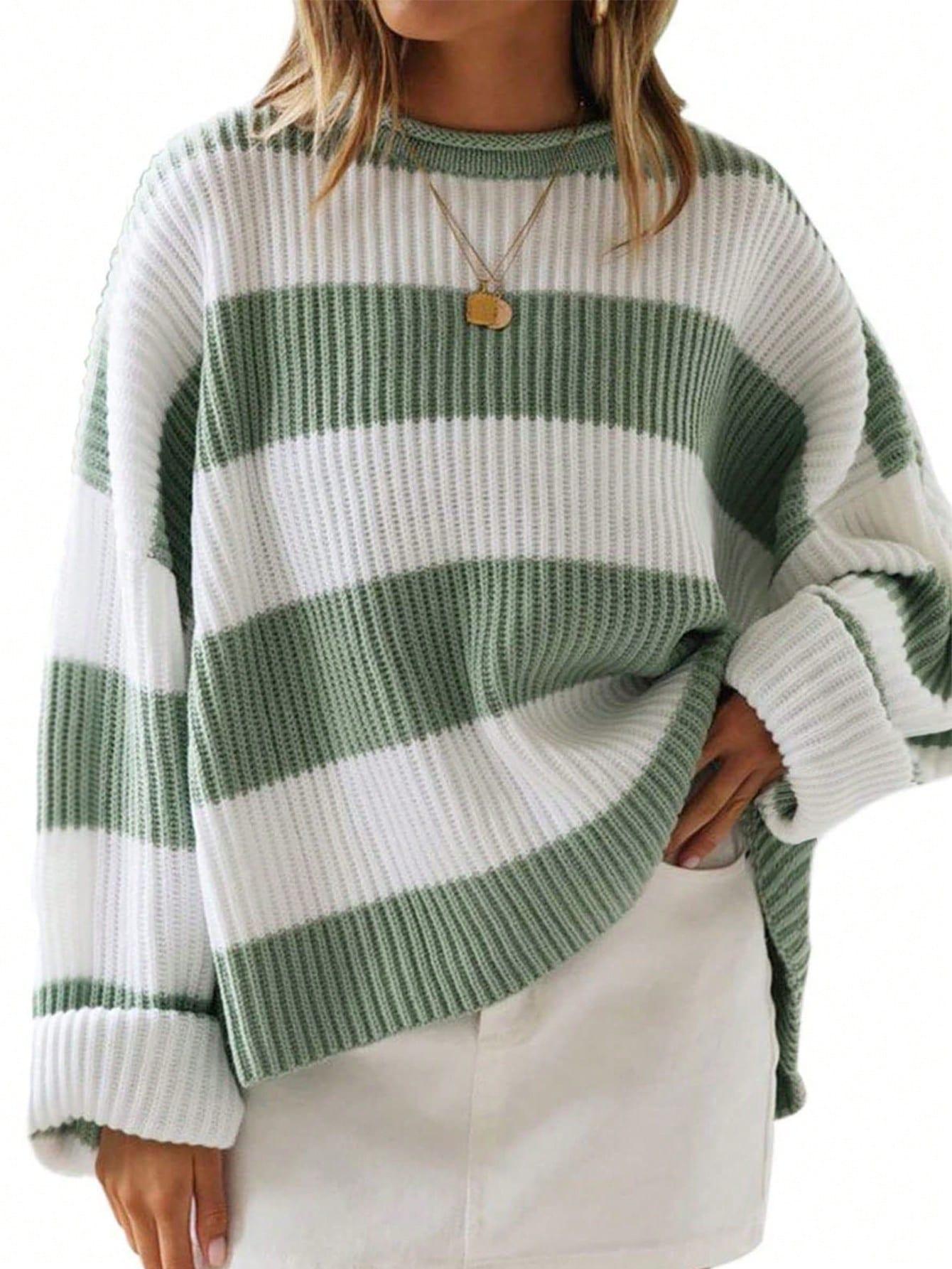 DZIANINOWY SWETER PASKI