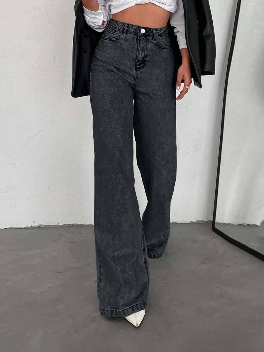 CZARNE SPODNIE JEANS