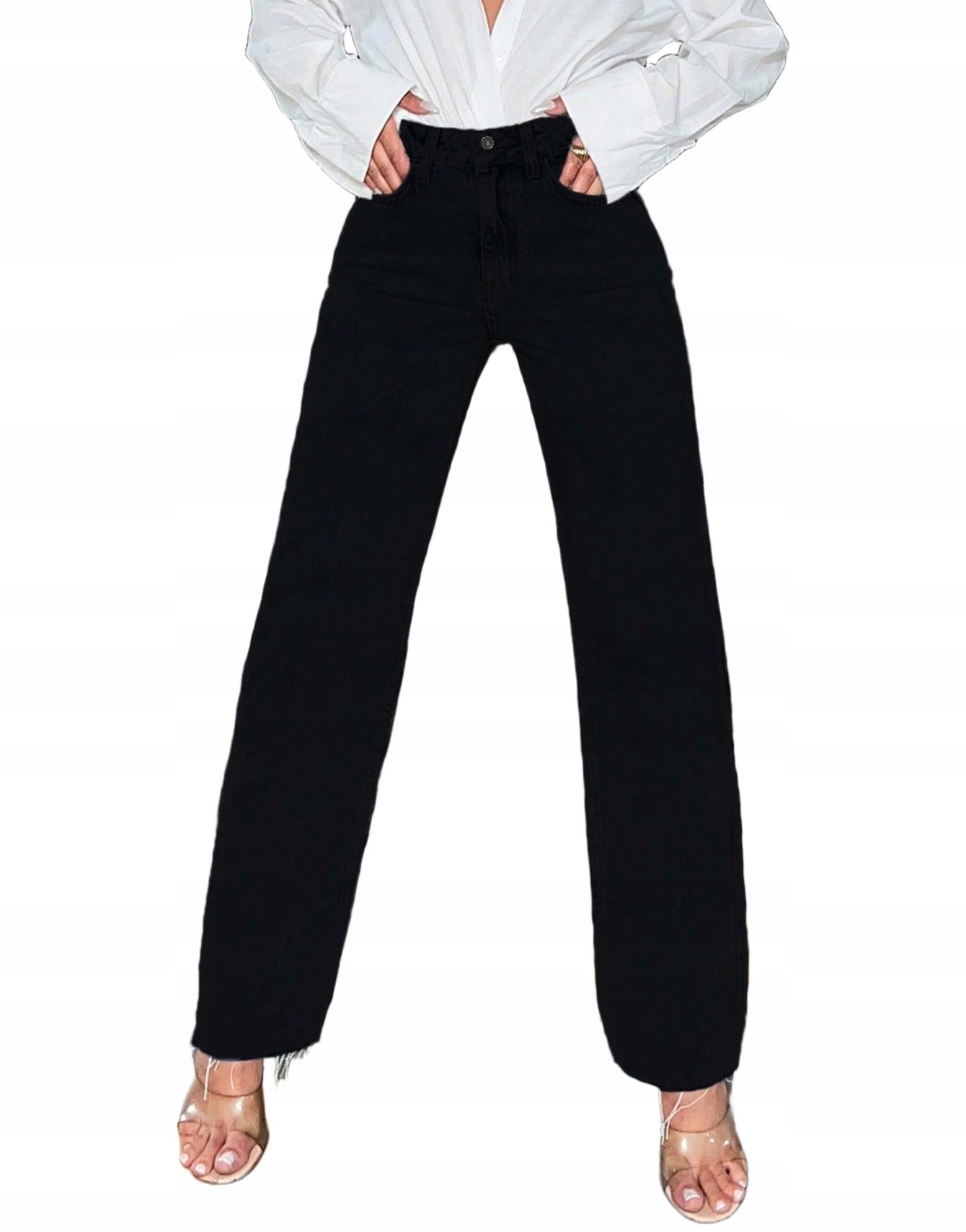 CZARNE SPODNIE JEANS