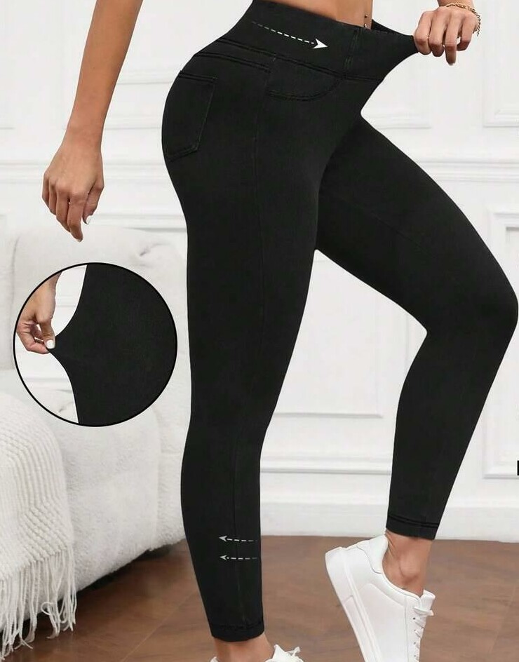 CZARNE LEGGINSY KIESZENIE