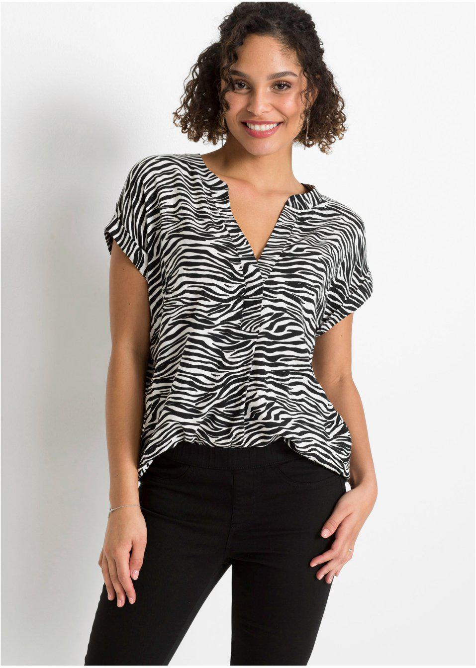 bluzka v-neck print