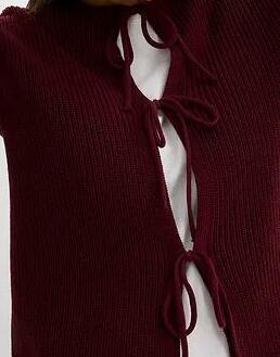 SWETER ROZPINANY WIĄZANY NA KOKARDKI