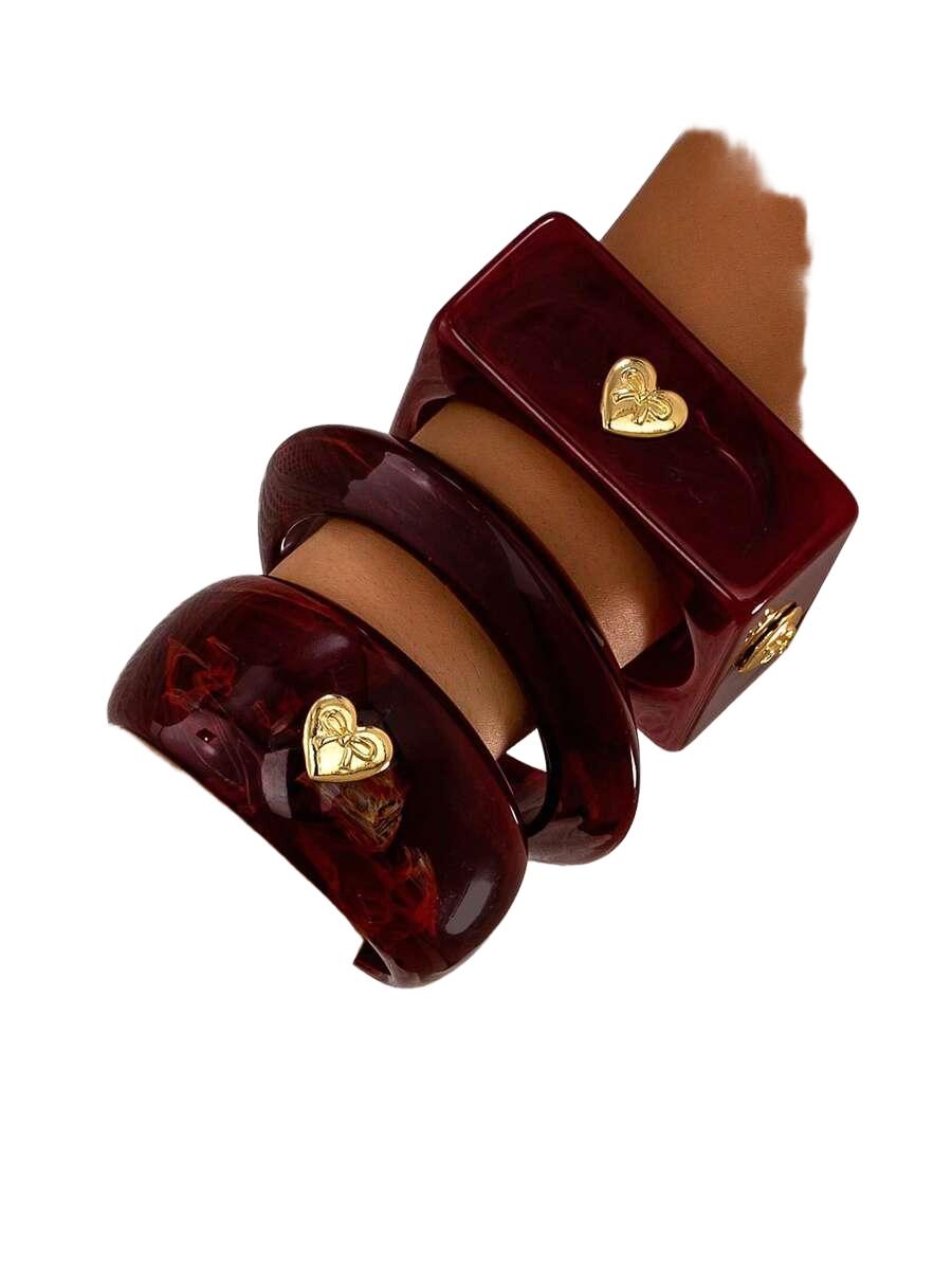 bordowa bransoletka 3-pack