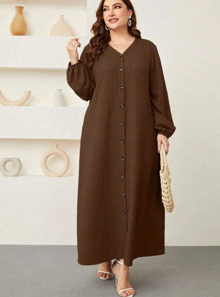 maxi sukienka długi rękaw v neck