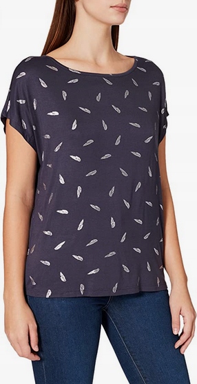 szary t-shirt nadruk liście