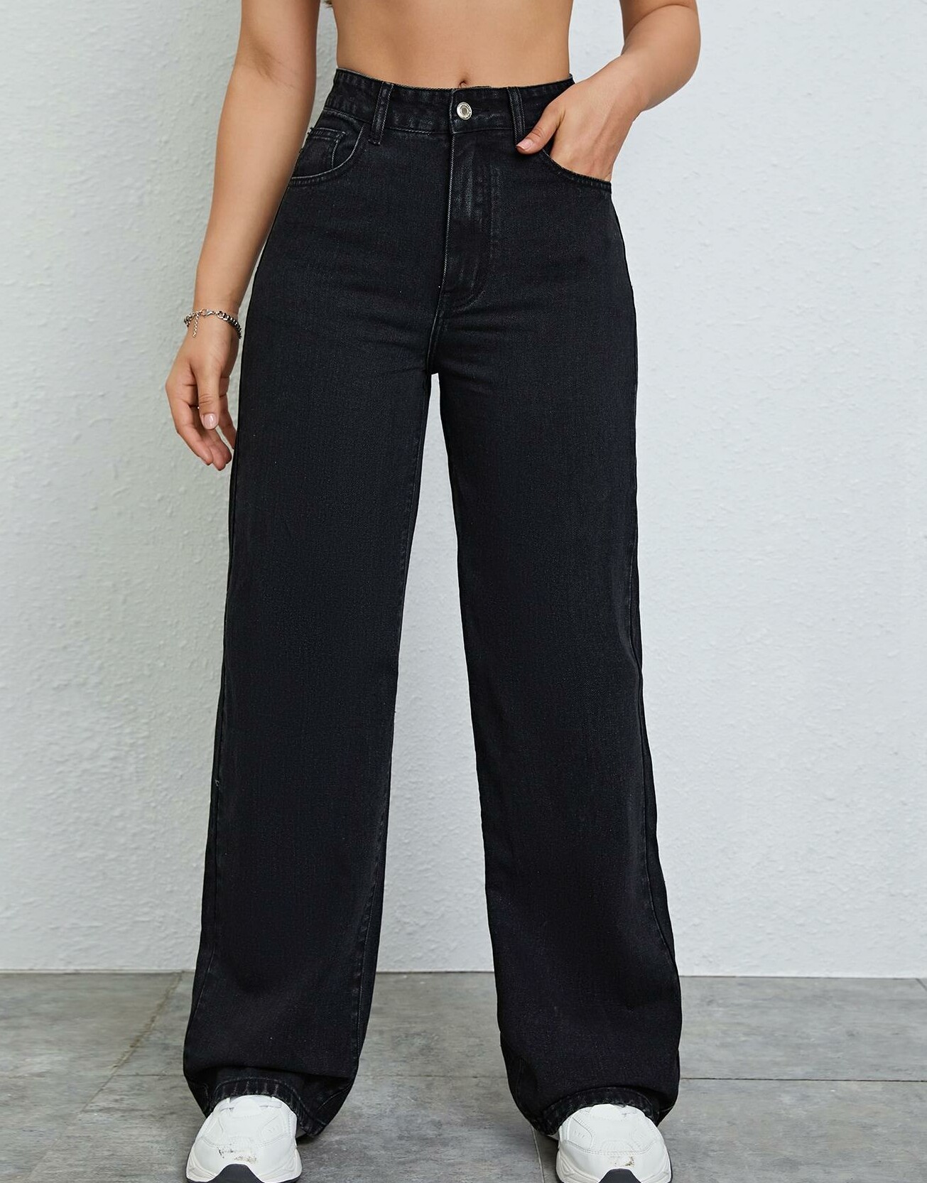 CZARNE SPODNIE JEANS