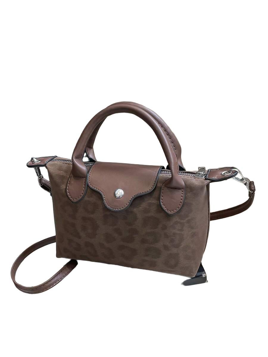 brązowa torebka animal print