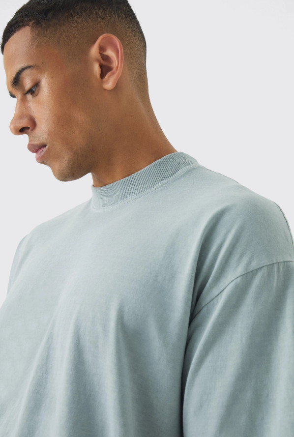 SZARY T-SHIRT OVERSIZE