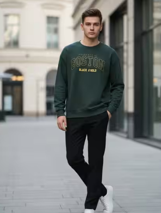 bluza okrągły dekolt nadruk