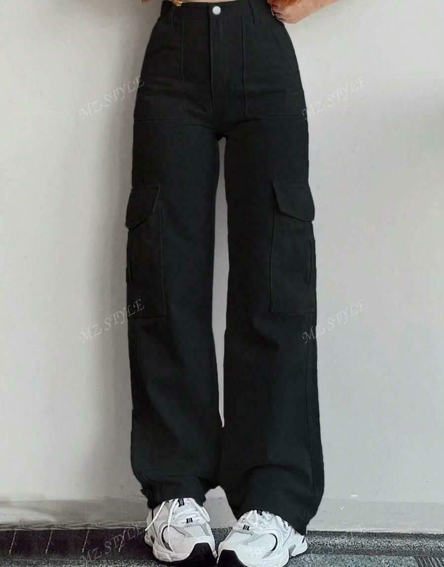 CZARNE SPODNIE JEANS WYSOKI STAN