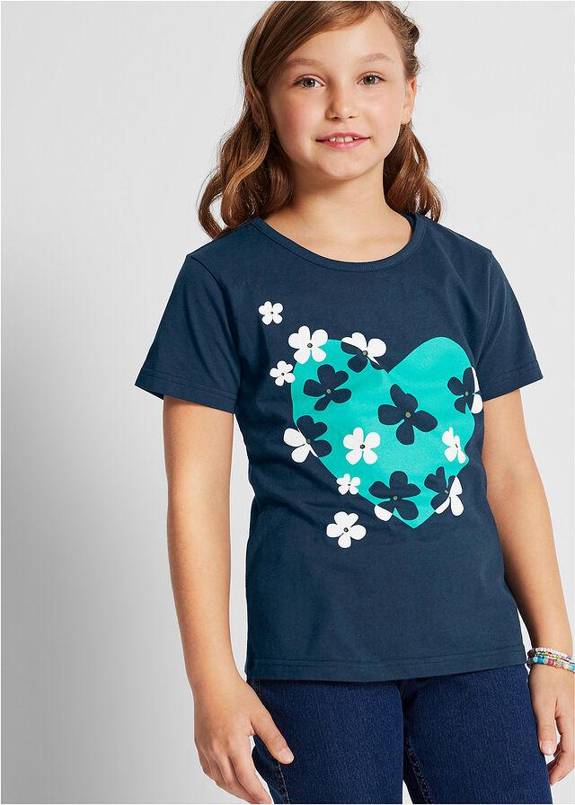 granatowy t-shirt print
