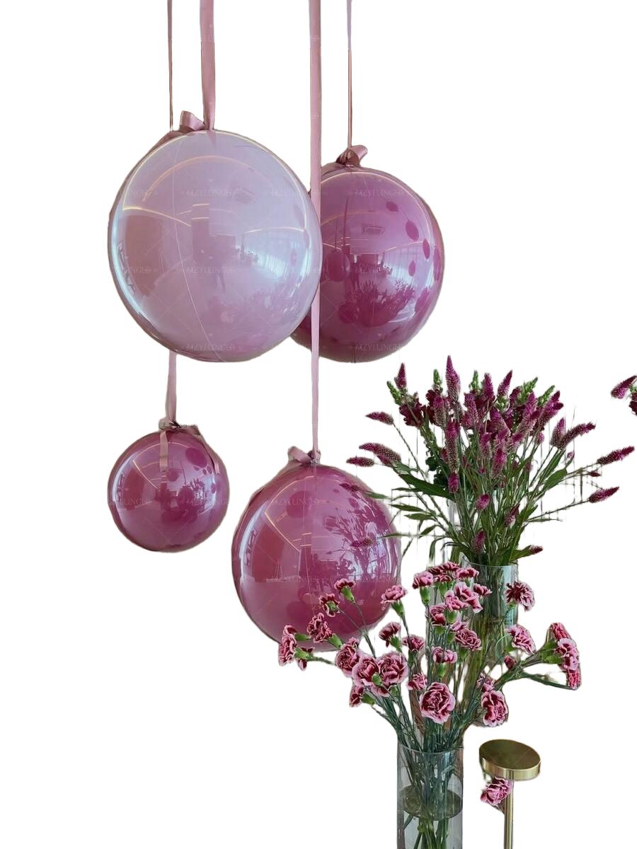 różowe balony wstążka