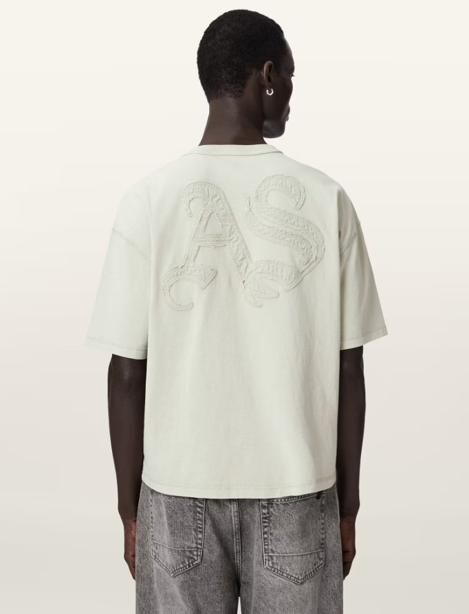 bawełniany zielony t-shirt okrągły dekolt logo haft