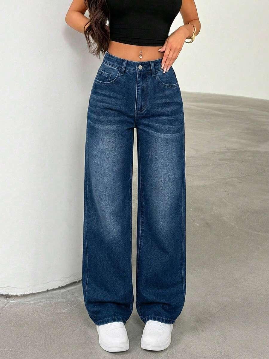 spodnie jeans wysoki stan 