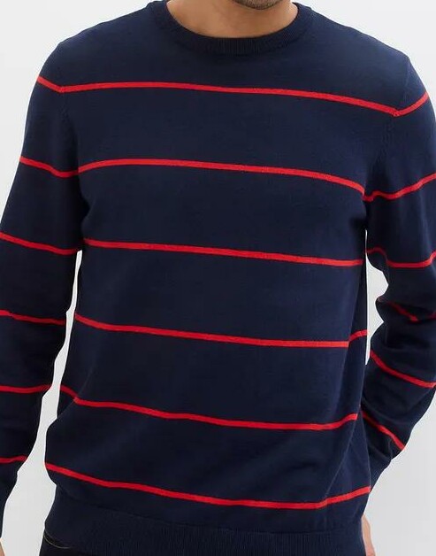 SWETER MĘSKI BAWEŁNIANY W PASKI