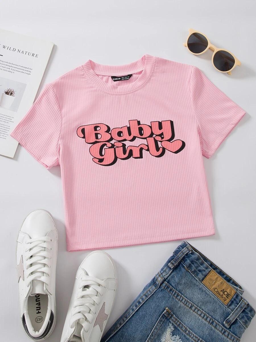 różowy top napisy baby girl 