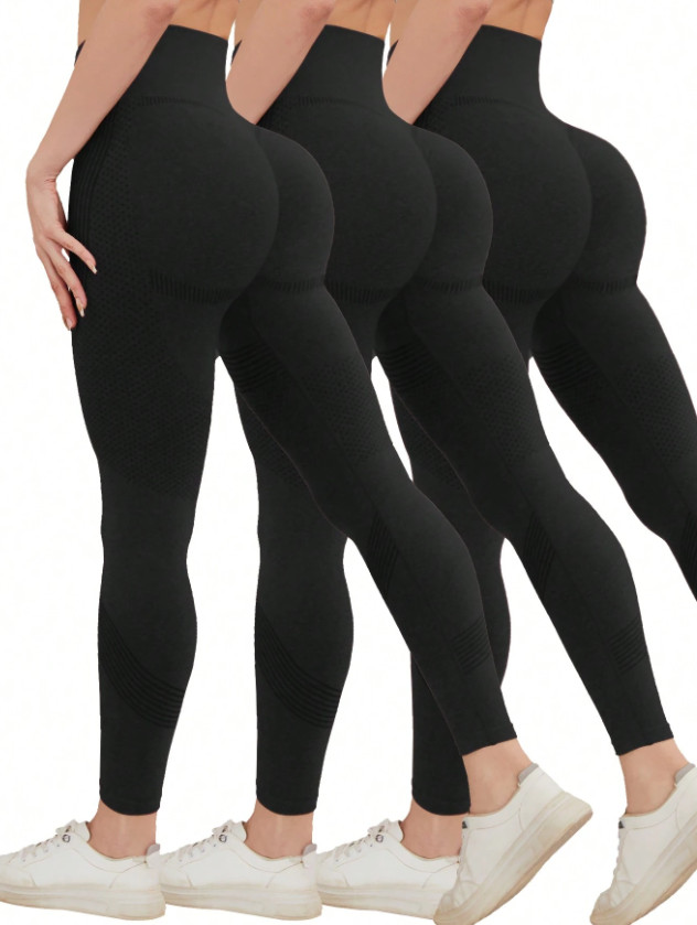 CZARNE BEZSZWOWE LEGGINSY 3-PACK