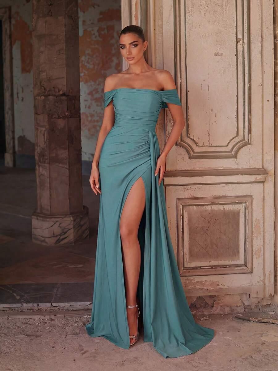 niebieska maxi sukienka