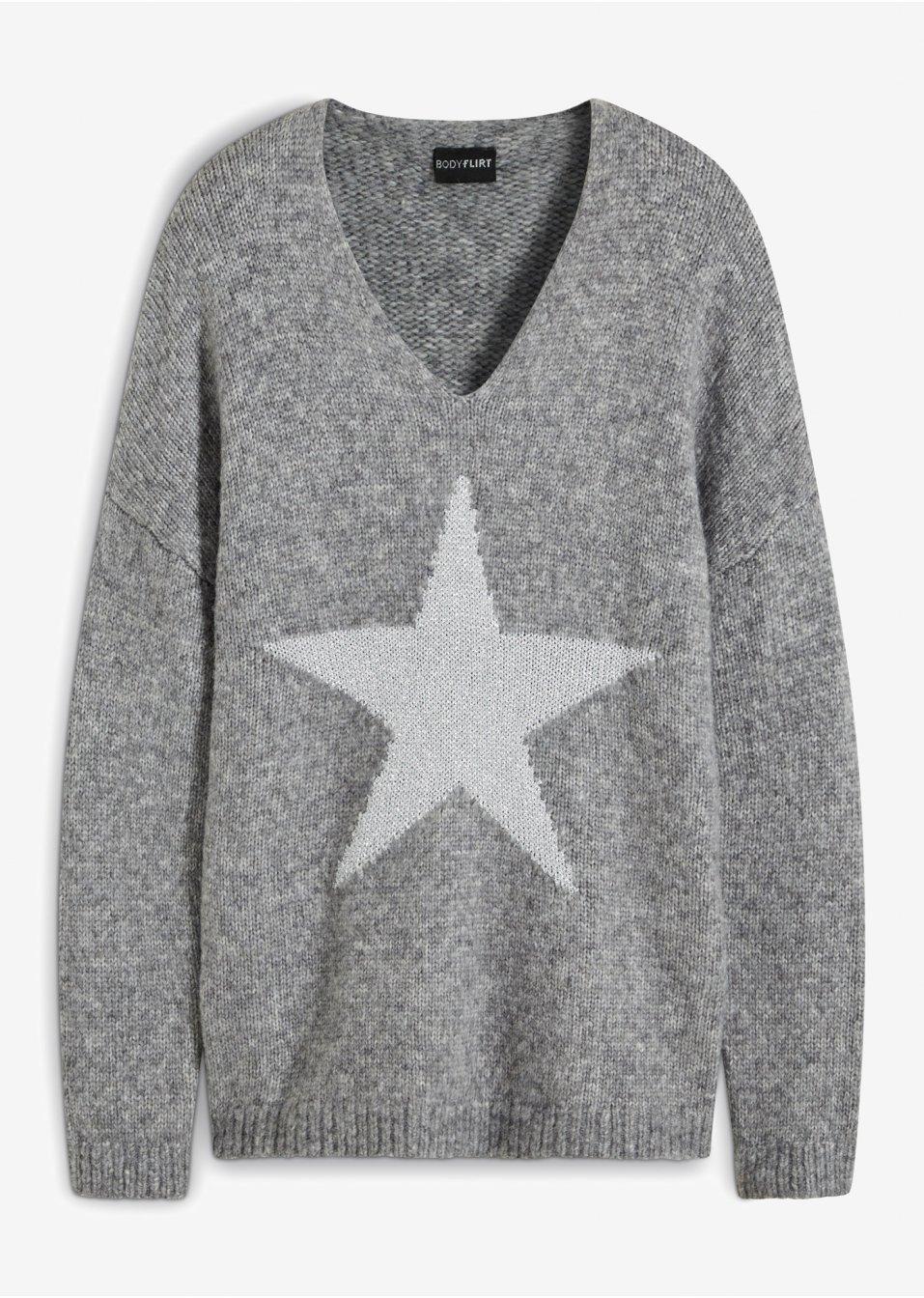 SWETER Z WZOREM W GWIAZDĘ