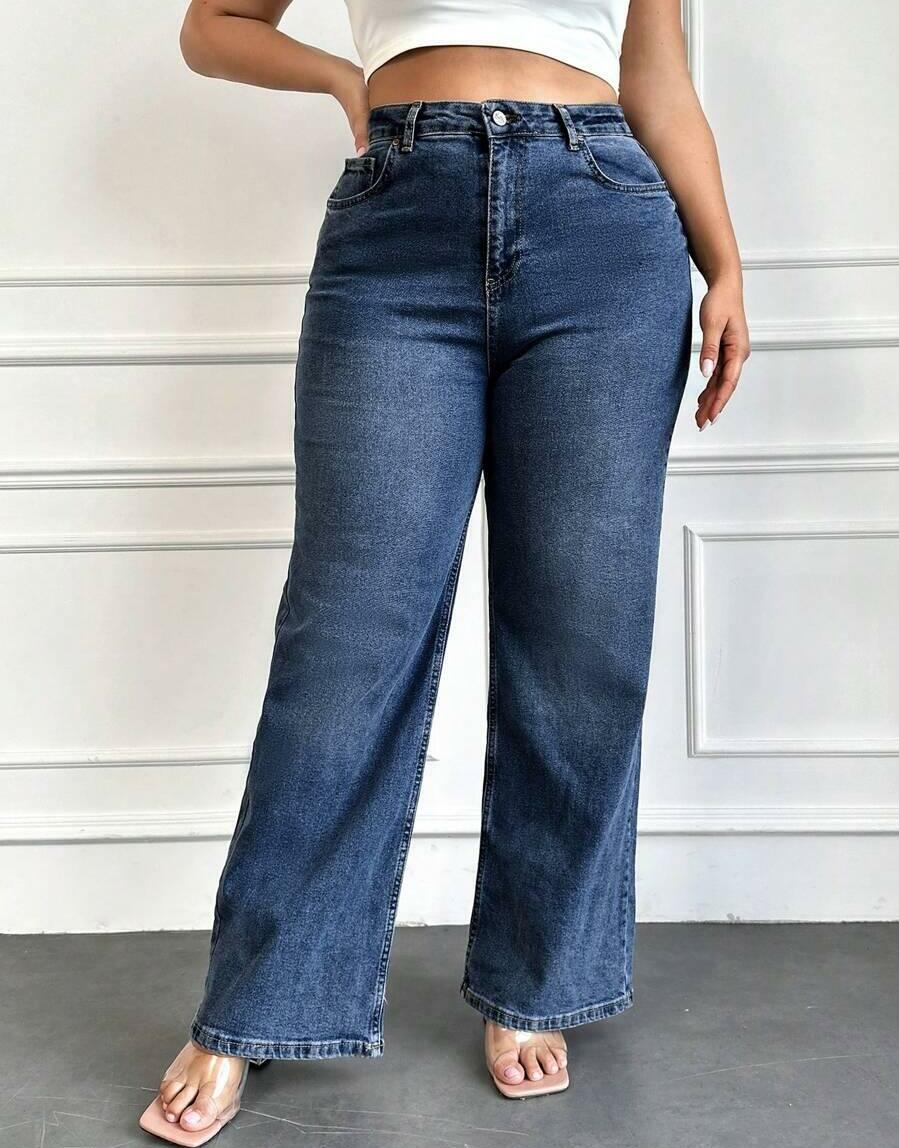 granatowe spodnie jeans 