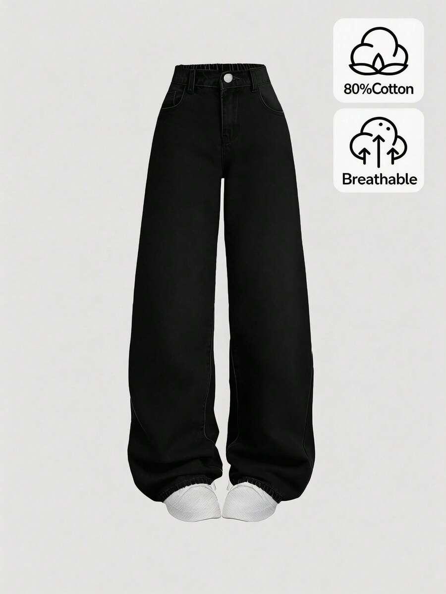 CZARNE SPODNIE JEANS
