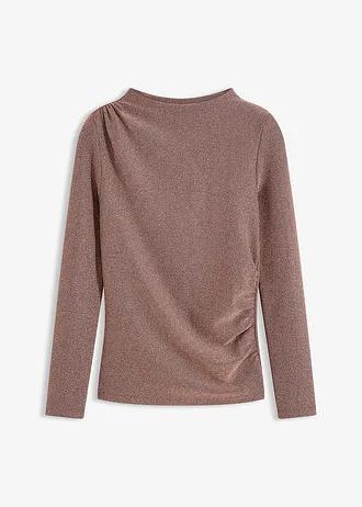 BLUZKA DAMSKA PLUS SIZE Z DŁUGIM RĘKAWEM ZE STÓJKĄ