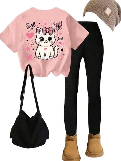 DWUCZĘŚCIOWY KOMPLET LEGGINSY I T-SHIRT