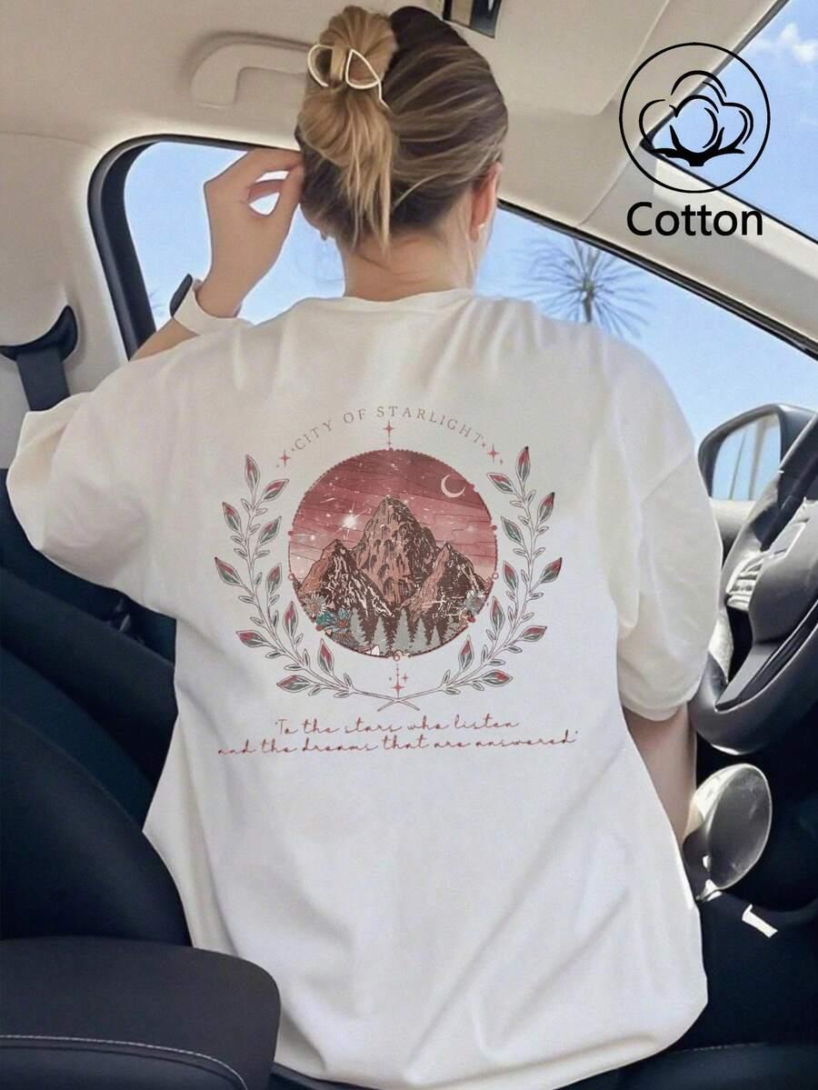 biały t-shirt nadruk