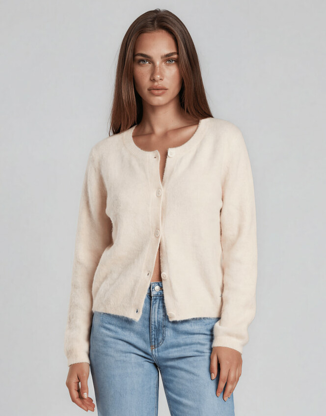 sweter kardigan angora