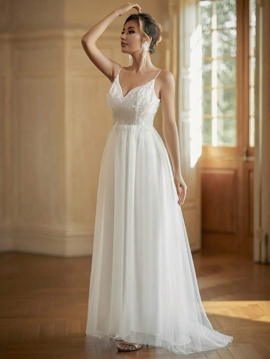 BIAŁA SUKNIA ŚLUBNA ZDOBIENIE 