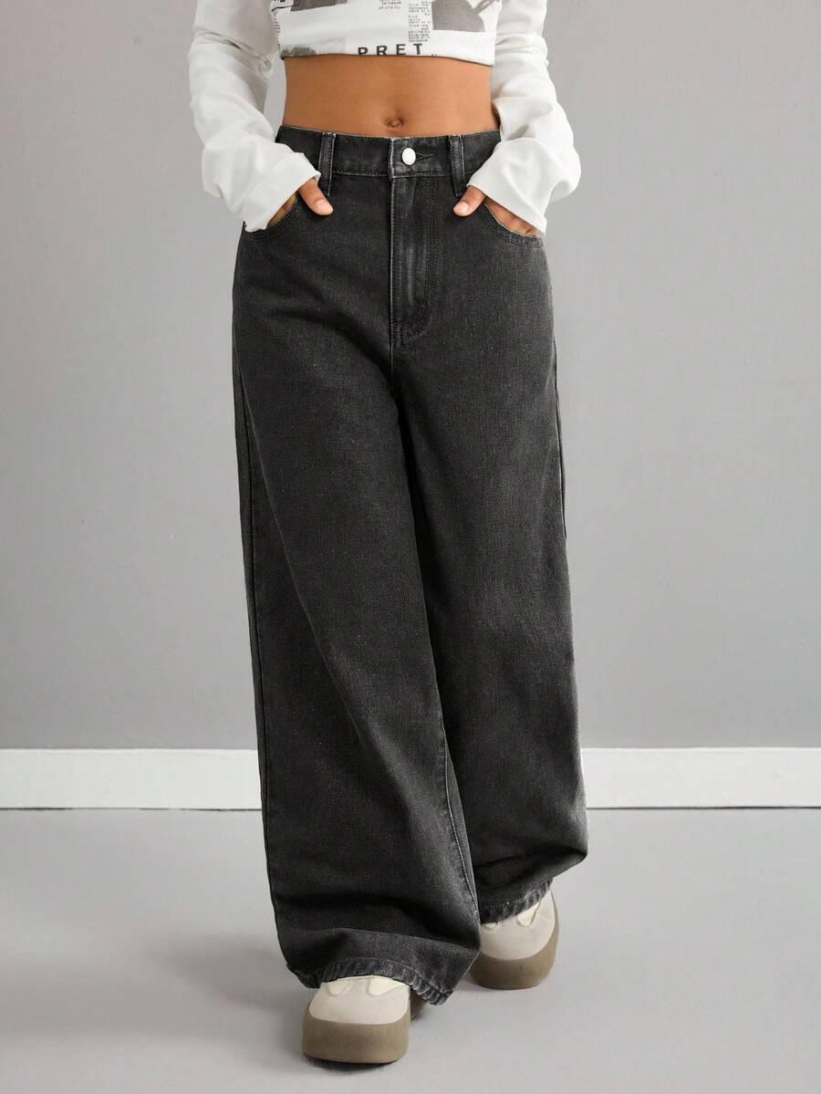 SPODNIE JEANS SZEROKA NOGAWKA