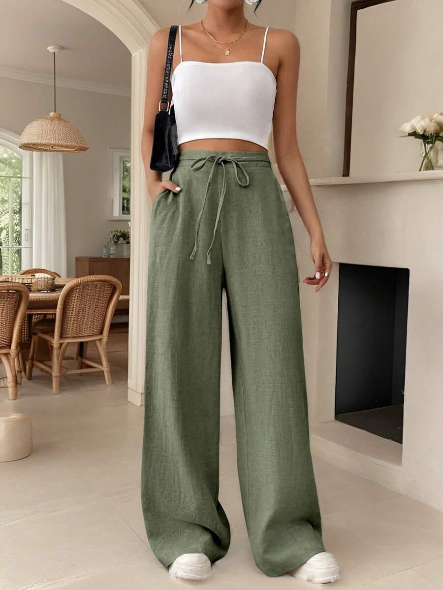 zielone spodnie casual