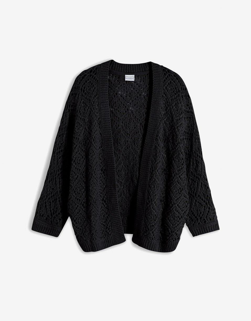 AŻUROWY SWETER DAMSKI PLUS SIZE NARZUTKA