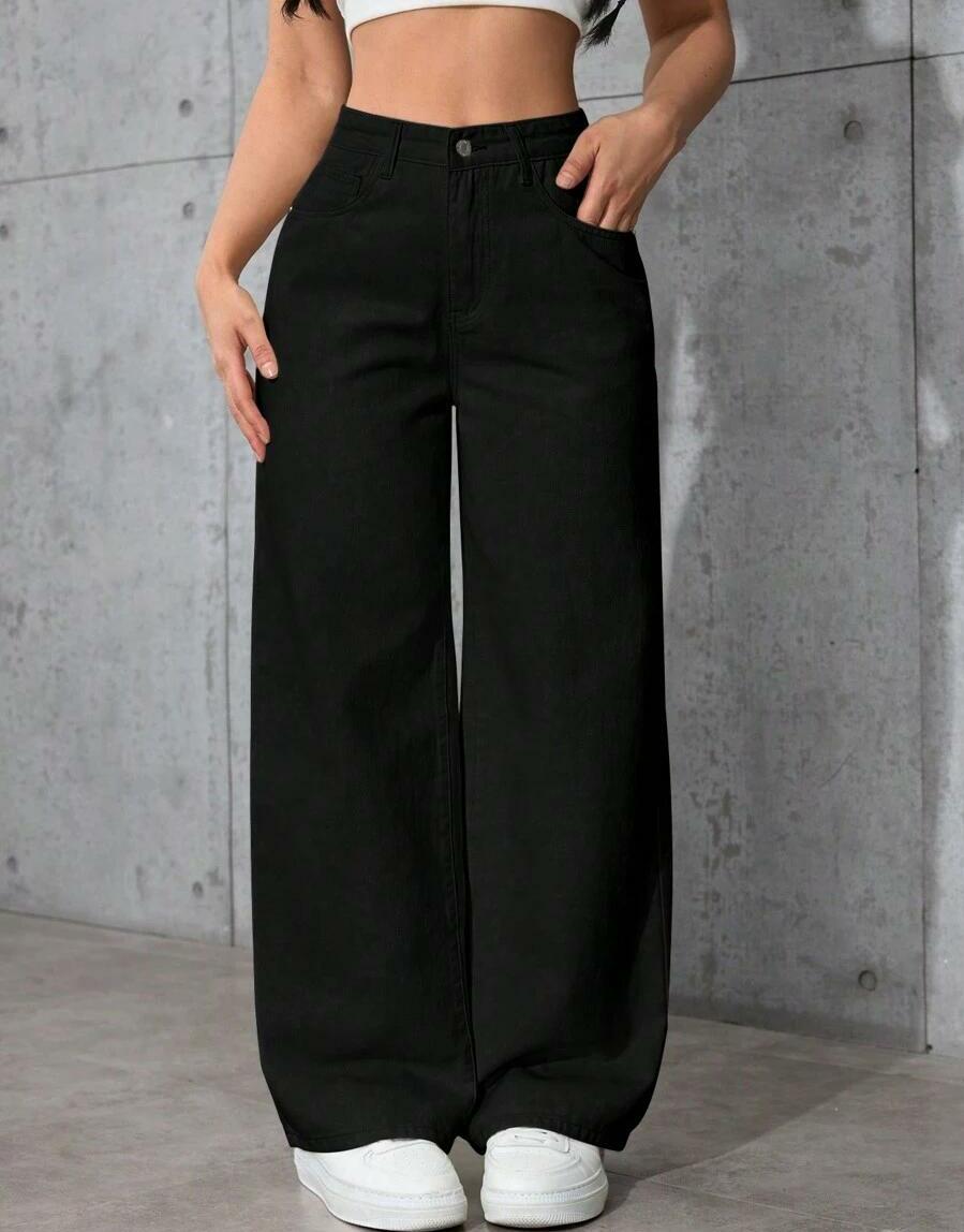 CZARNE SPODNIE JEANS 