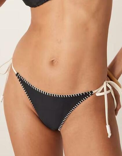 CZARNY DÓŁ OD BIKINI WIĄZANIE