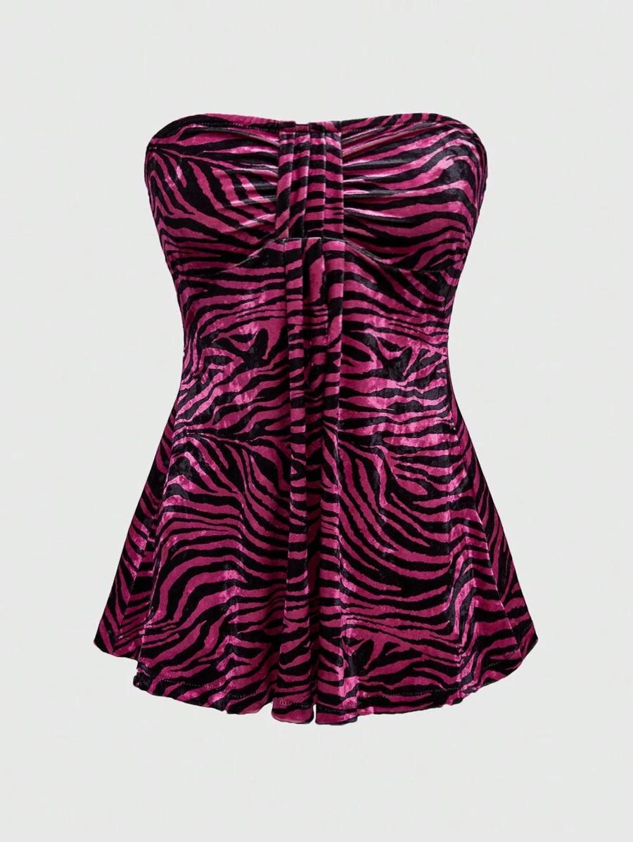RÓŻOWY TOP ANIMAL PRINT 