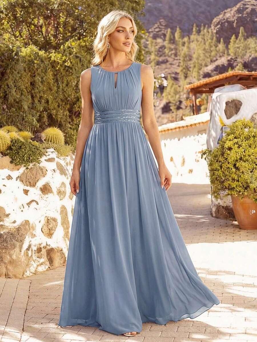 niebieska maxi sukienka
