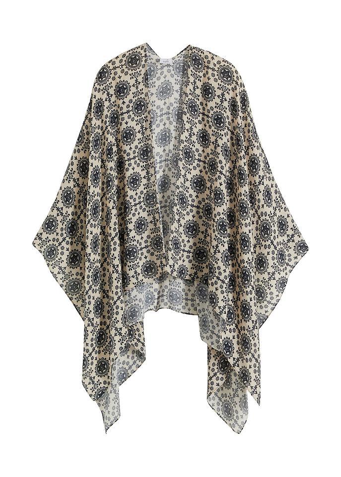 WZORZYSTE PONCHO DAMSKIE 
