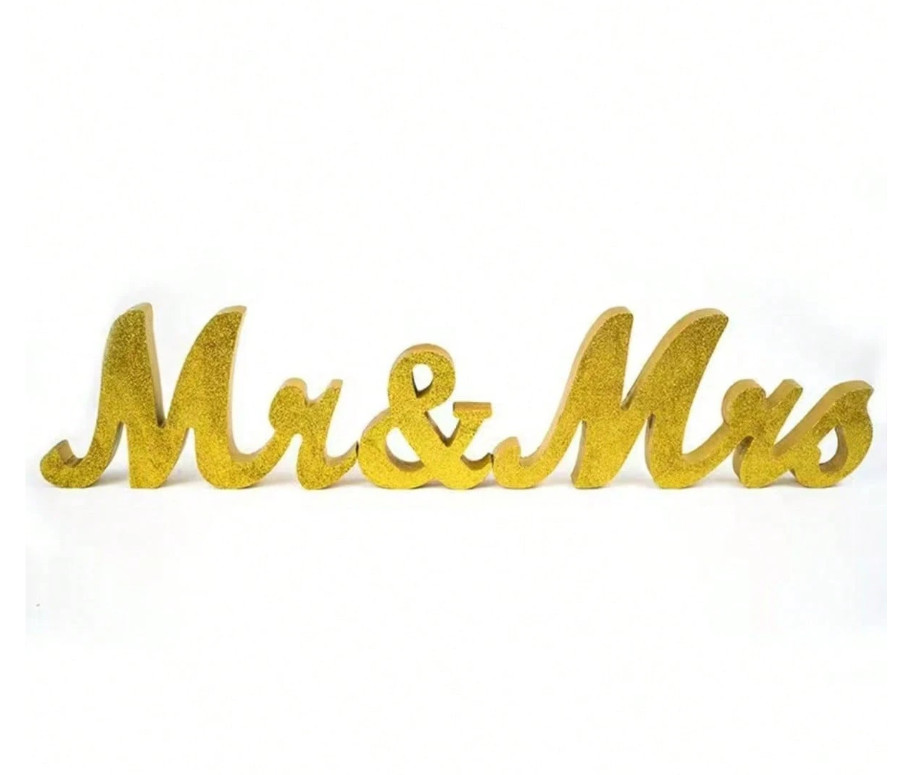 Napis Mr & Mrs litery na stół ozdoba
