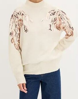 SWETER DAMSKI OVERSIZE STÓJKA CEKINY