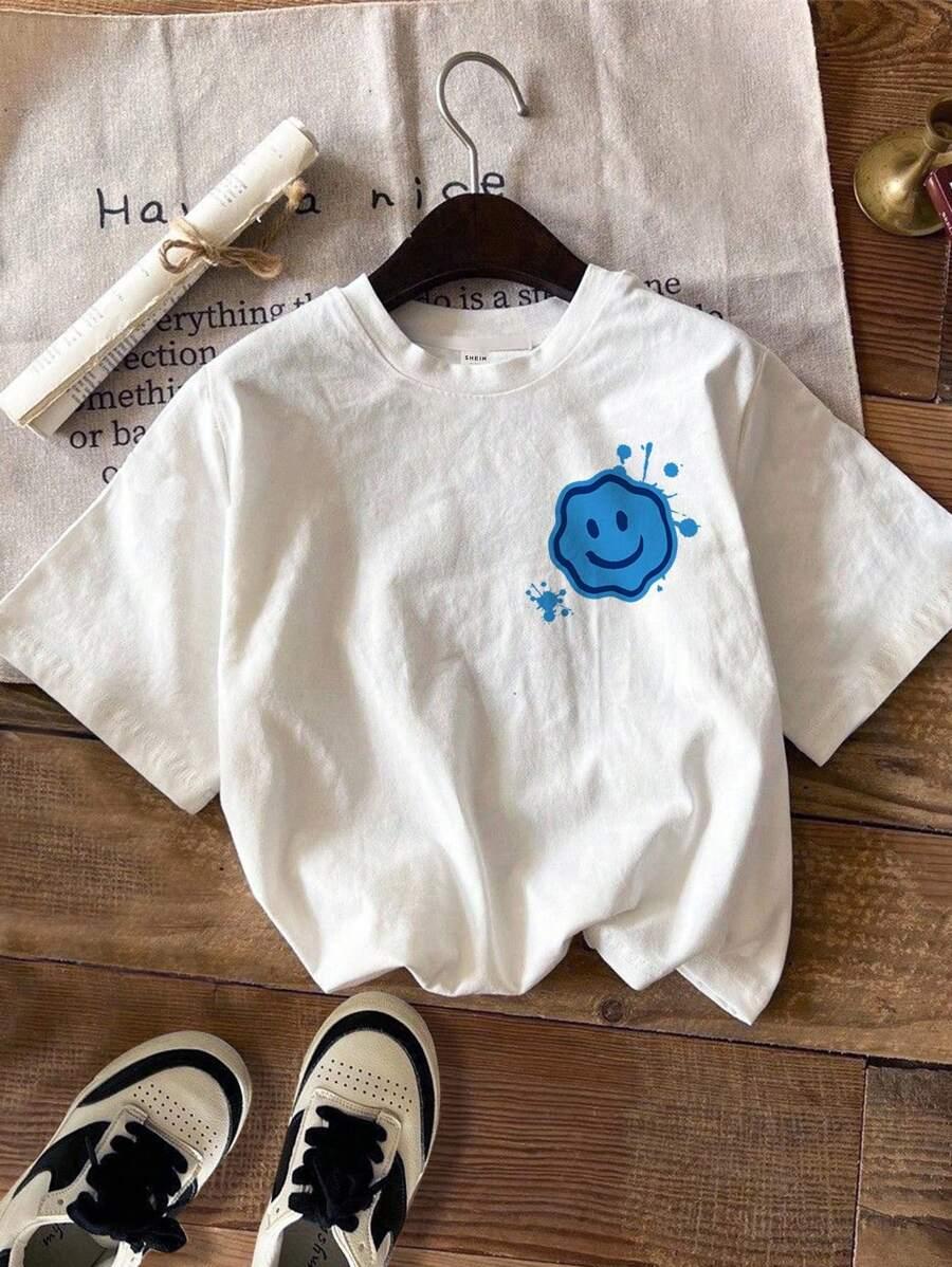 biały t-shirt nadruk