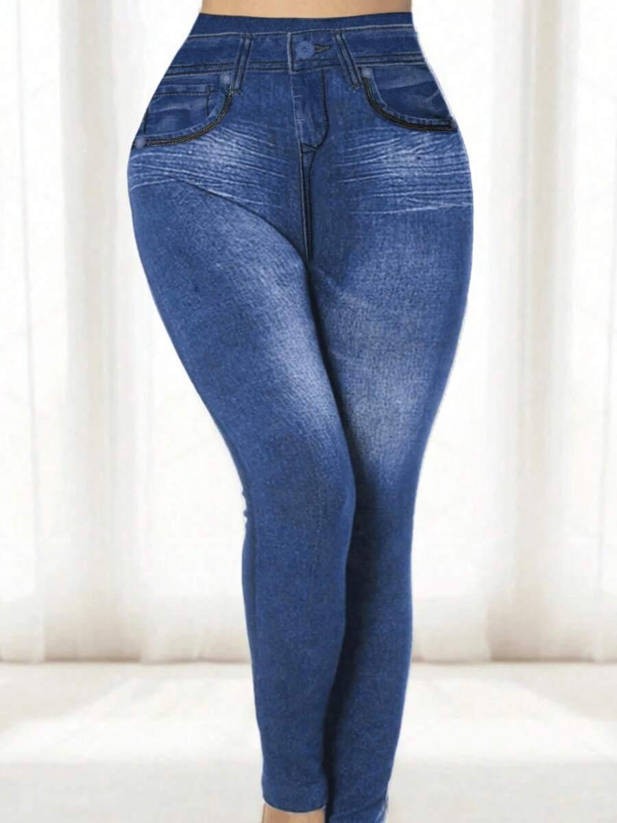 LEGGINSY IMITACJA JEANSU