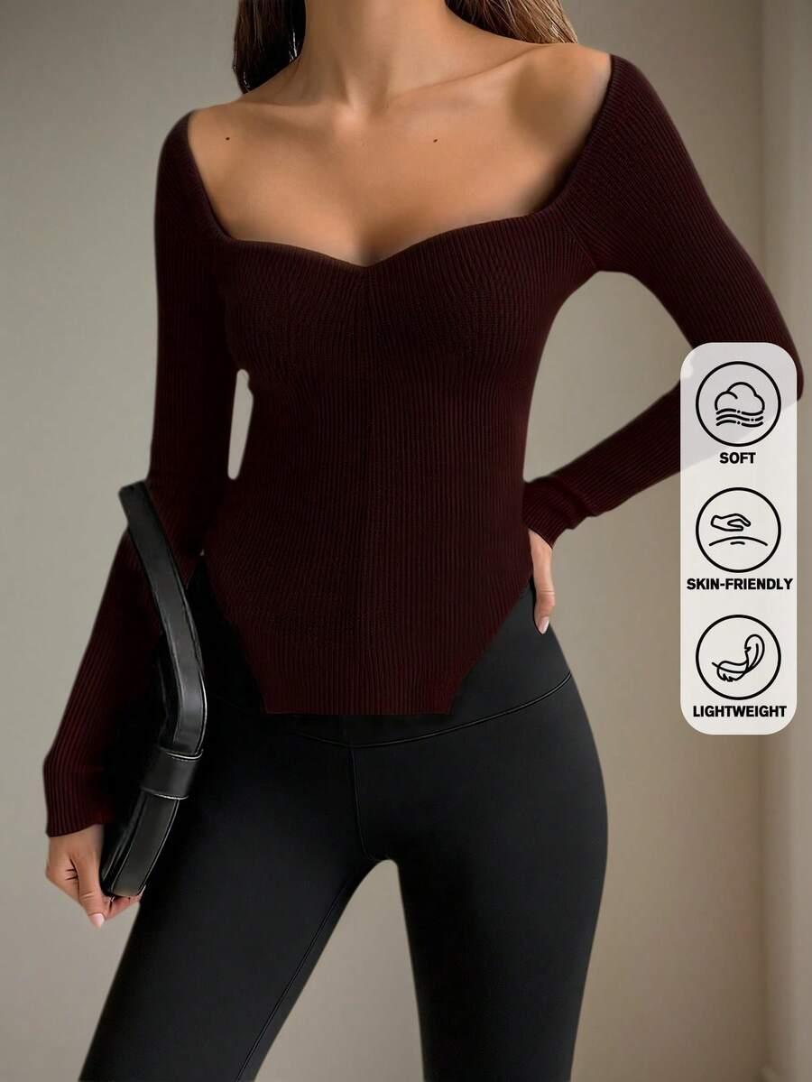 BRĄZOWY SWETER PRĄŻKI
