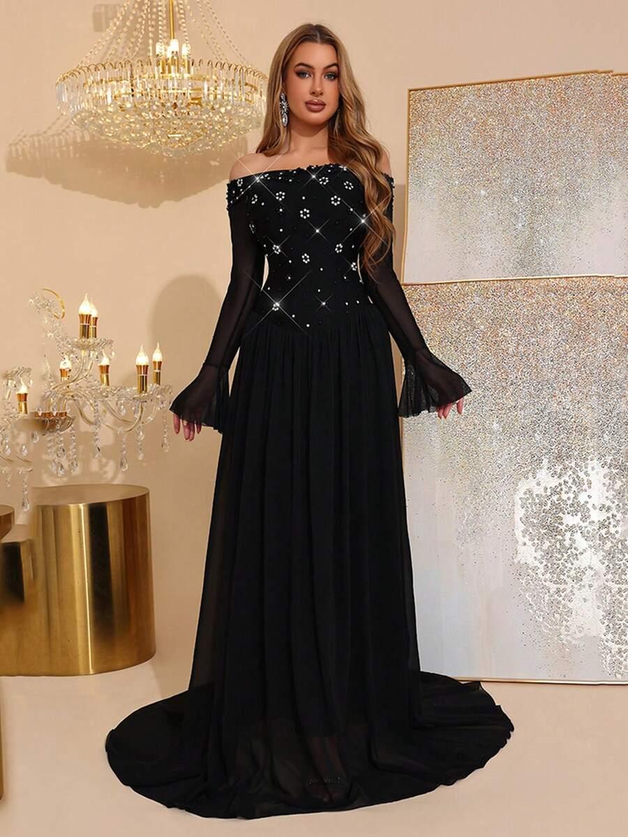 CZARNA MAXI SUKIENKA